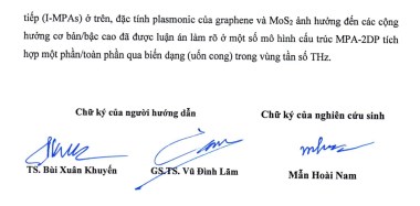 Thông tin tóm tắt về những đóng góp mới của luận án tiến sĩ: Nghiên cứu tích hợp vật liệu plasmonic hai chiều graphene và MoS 2 trên cấu trúc vật liệu biến hóa hấp thụ sóng điện từ ở vùng tần số GHz và THz