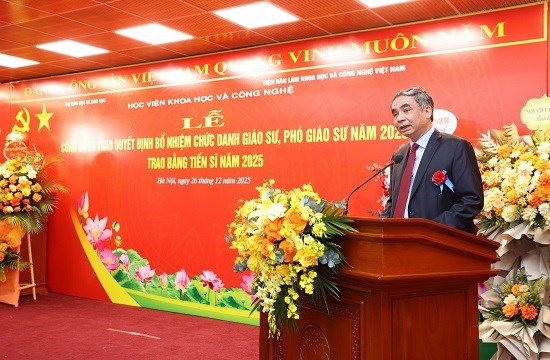 Học viện Khoa học và Công nghệ tổ chức Lễ công bố và trao Quyết định bổ nhiệm Chức danh Giáo sư, Phó Giáo sư năm 2025 và trao bằng Tiến sĩ đợt năm 2025