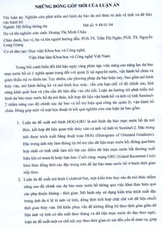 Thông tin tóm tắt về những đóng góp mới của luận án tiến sĩ: Nghiên cứu phát triển mô hình dự báo đa mô thức từ ảnh vệ tinh và dữ liệu vận hành hồ
