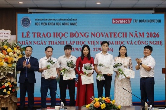 Ngày 22/9/2026, Học viện Khoa học và Công nghệ tổ chức Lễ trao học bổng Novatech năm 2026 nhân ngày thành lập Học viện (22/9/2014 - 22/9/2026).
