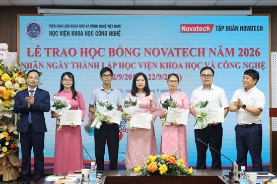 Ngày 22/9/2026, Học viện Khoa học và Công nghệ tổ chức Lễ trao học bổng Novatech năm 2026 nhân ngày thành lập Học viện (22/9/2014 - 22/9/2026).