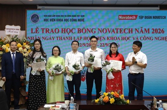 Ngày 22/9/2026, Học viện Khoa học và Công nghệ tổ chức Lễ trao học bổng Novatech năm 2026 nhân ngày thành lập Học viện (22/9/2014 - 22/9/2026).